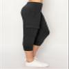 ALWAYS Women's Slim-fit Capri Jogger Track Cuff Sweatpants with Pockets Black Large view 3