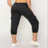 ALWAYS Women's Slim-fit Capri Jogger Track Cuff Sweatpants with Pockets Black Large view 4