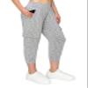 ALWAYS Women's Slim-fit Capri Jogger Track Cuff Sweatpants with Pockets Spacedye Grey Small view 1