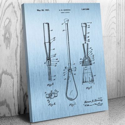 Canoe Paddle Patent Canvas Print (12x16) Cabin Decor, Fishing Gifts, Boat Decor, Dad Gifts, Lake House Decor, Gifts For Men, Man Cave Decor
