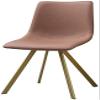 Dining Chairs Kitchen Living Room Lounge Chairs Metal Legs Backrest Chair PU Leather Cushion Makeup Chair (Color : Brown, Size : Golden Legs) view 1