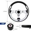 QYMOPAY 12.5inch Boat Steering Wheel, 3/4 Inch Axle Marine Steering Wheel Adapter, Yachts, Pontoon Boats white view 2