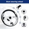 QYMOPAY 12.5inch Boat Steering Wheel, 3/4 Inch Axle Marine Steering Wheel Adapter, Yachts, Pontoon Boats white view 3