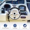 QYMOPAY 12.5inch Boat Steering Wheel, 3/4 Inch Axle Marine Steering Wheel Adapter, Yachts, Pontoon Boats white view 4