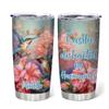 Hyturtle Personalized Gifts For Hummingbird Lover - Hummingbird Printed Custom Name Stainless Steel Tumbler 20oz With Lid - Idea Animal Lover Gifts For Women Girl Kids On Birthday, Christmas view 1