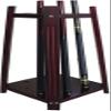 Pool Cue Rack Holder Cue Stand Floor Wooden Pool Snooker Ball Cue Stand Rack Holder Standing,Mahogany Finish,8 Holes view 3