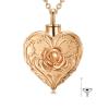 SOULMEET 18K Rose Gold Plated Flower Rose Cremation Jewelry for Ashes, Heart Rose Urn Necklace That Holds Human Dog Ashes Necklace Gift view 1