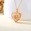 SOULMEET 18K Rose Gold Plated Flower Rose Cremation Jewelry for Ashes, Heart Rose Urn Necklace That Holds Human Dog Ashes Necklace Gift view 2