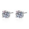 S925 Sterling Silver Earrings Four Prong Stud Earrings Ladies' Birthdayvalentine's Day, Halloween Christmas Best Gifts view 1