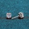 S925 Sterling Silver Earrings Four Prong Stud Earrings Ladies' Birthdayvalentine's Day, Halloween Christmas Best Gifts view 4