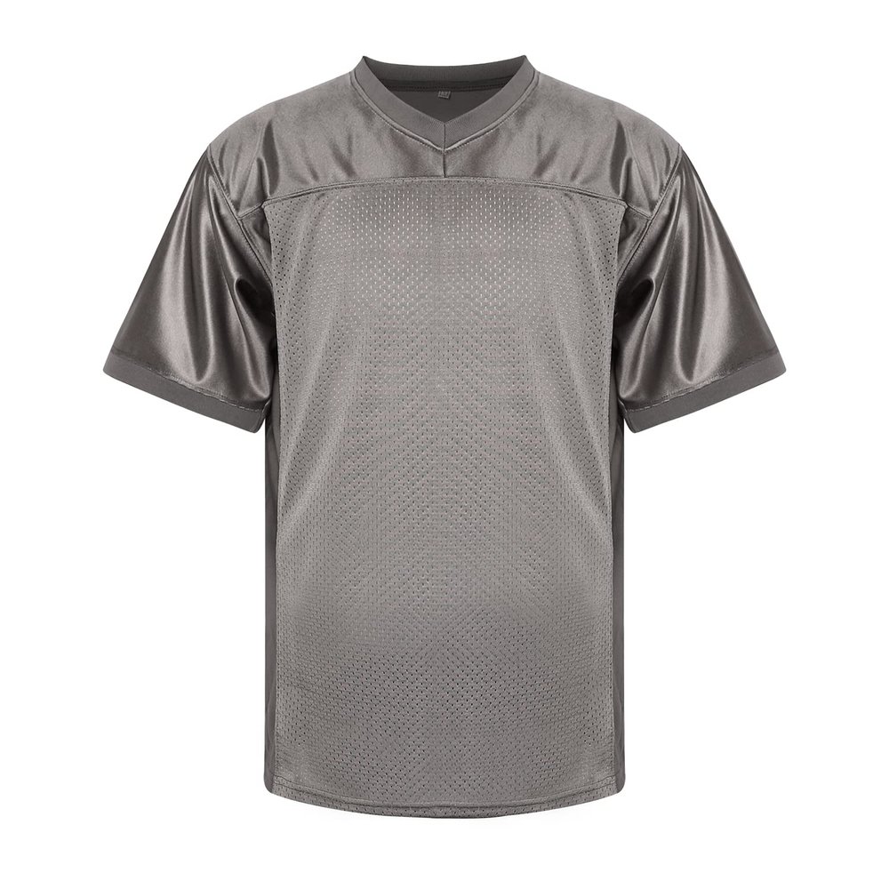 MESOSPERO Men's Football Jersey Blank Football Practice Jersey for Athletic Training and Daily Leisure (Grey, XL)