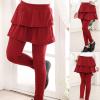 Girls Leggings with Skirt Toddler Ruffle Tutu Pants for Girls Footless Tights Cake Culottes Party (Blue, 4-5 Years) view 2