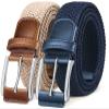 BULLIANT Woven Braided Stretch Web Belt 2Pack for Men 1 3/8"-Gift Boxed view 1