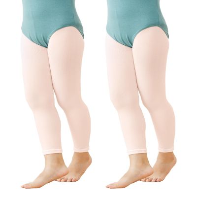 Phoeswan Ballet Pink Tights for Girls, 5-8 Years, Footless Ballet Dance Tights for Gymnastics Class