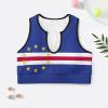 Adugen Origei Cape Verde Flag Print Fashion Yoga Clothes Yoga Bra Yoga Crop Tank Tops Sports Bra Cape Verde Flag XL view 3