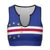 Adugen Origei Cape Verde Flag Print Fashion Yoga Clothes Yoga Bra Yoga Crop Tank Tops Sports Bra Cape Verde Flag XL view 4
