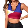 Adugen Origei Philippines Flag Women's Tank Top Shirts Back Sports Tank Tops Flowy Workout Yoga Tanks S view 1
