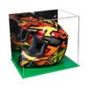 Better Display Cases Acrylic Motorcycle Motocross or Racing Helmet Display Case with Mirror Case and Green Base - 16" x 13" x 12" (A024-B/V61B) view 1
