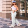 AUTOMET Women's Wide Leg Sweatpants Fleece Lined Baggy Straight Leg Lounge Pants Fall Outfits Athletic Joggers with Pockets White M view 3