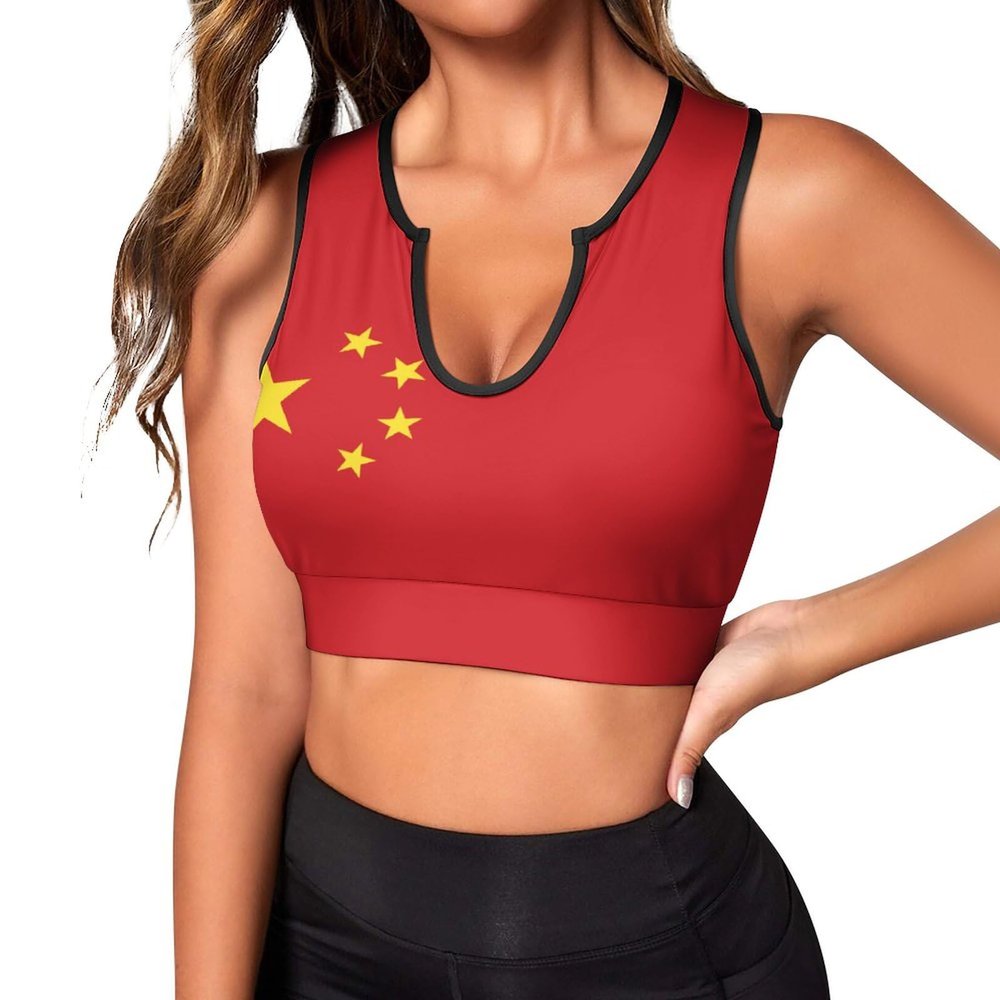 Adugen Origei China Flag China Flag Workout Clothes Yoga Tops Racerback Tank Top for Sport Womens XL