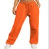AUTOMET Women's Wide Leg Sweatpants Fleece Lined Baggy Straight Leg Lounge Pants Fall Outfits Athletic Joggers with Pockets Orange M view 1