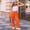 AUTOMET Women's Wide Leg Sweatpants Fleece Lined Baggy Straight Leg Lounge Pants Fall Outfits Athletic Joggers with Pockets Orange M view 2