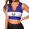 Adugen Origei El Salvador Flag Women's Tank Top Shirts Back Sports Tank Tops Flowy Workout Yoga Tanks S view 1