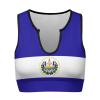 Adugen Origei El Salvador Flag Women's Tank Top Shirts Back Sports Tank Tops Flowy Workout Yoga Tanks S view 4