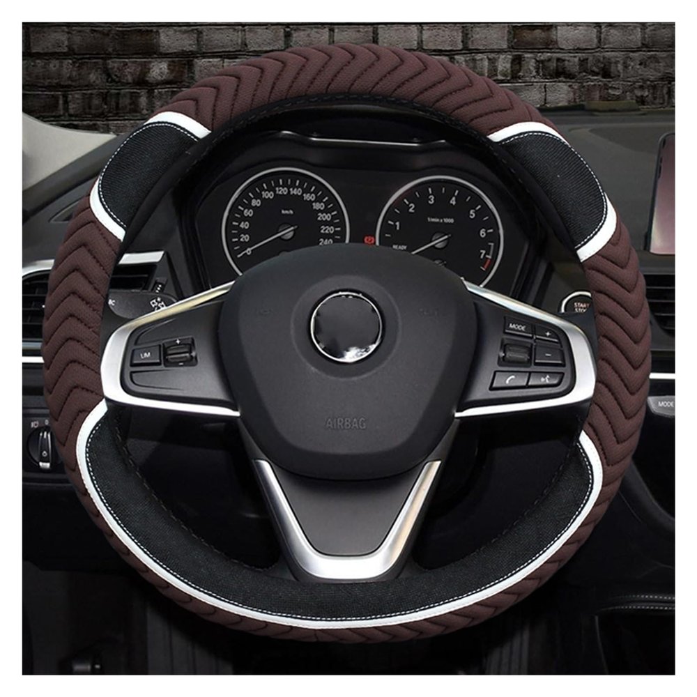 FUERU Car Steering Wheel Cover Set Universal Car Steering Wheel Cover Ice Silk Linen Sweat-Absorbing Breathable Car Interior (Color : 4#)
