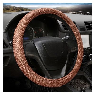 FUERU Car Steering Wheel Cover Set Universal Car Steering Wheel Cover Ice Silk Stretch Breathable Fashion Car Interior (Color : 3#)