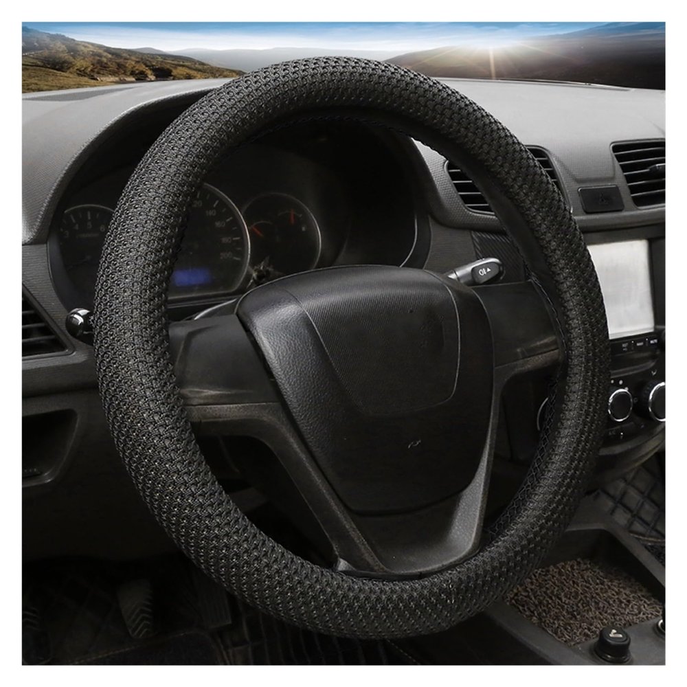 FUERU Car Steering Wheel Cover Set Universal Car Steering Wheel Cover Ice Silk Stretch Breathable Fashion Car Interior (Color : 1#)