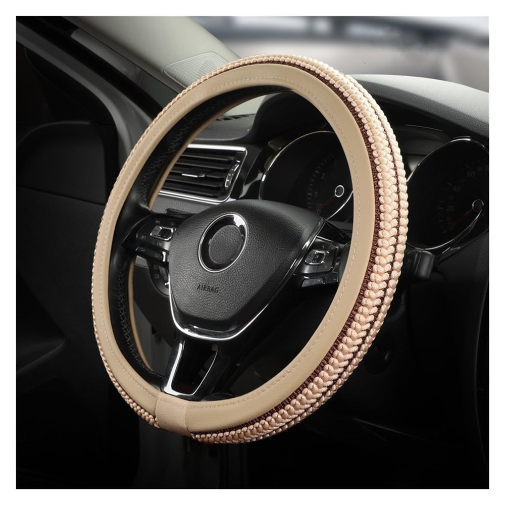 FUERU Car Steering Wheel Cover Set Universal Car Steering Wheel Cover Breathable Ice Silk Ultra-Thin Fit Fashion Car Interior (Color : 8#)