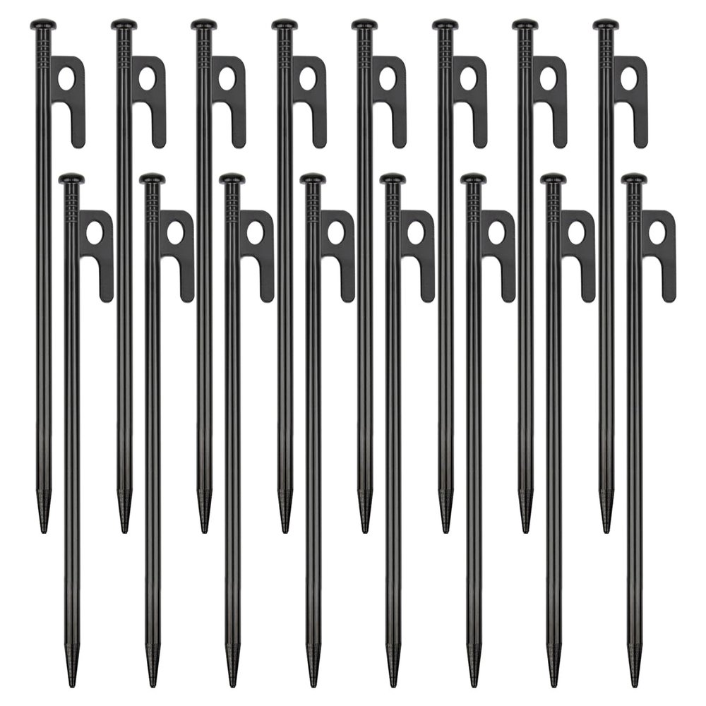 16 Pack Tent Stakes Heavy Duty Metal Tent Pegs for Camping Steel Tent Stakes 8 inch Unbreakable and Inflexible