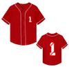 Baby Baseball Jersey 1 Year Old Birthday Party Shirt Short Sleeve Button Tee 1st Infant Toddler T Shirt Gift (Red B,9 Months) view 1