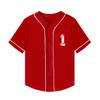 Baby Baseball Jersey 1 Year Old Birthday Party Shirt Short Sleeve Button Tee 1st Infant Toddler T Shirt Gift (Red B,9 Months) view 2