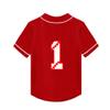 Baby Baseball Jersey 1 Year Old Birthday Party Shirt Short Sleeve Button Tee 1st Infant Toddler T Shirt Gift (Red B,9 Months) view 3