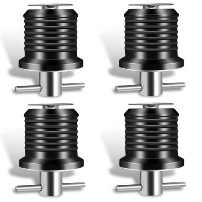 4 Pcs T-Handle Boat Drain Plug for 1 Inch Diameter Drains Stainless Steel Handle Marine Boat Drain Twist Plug