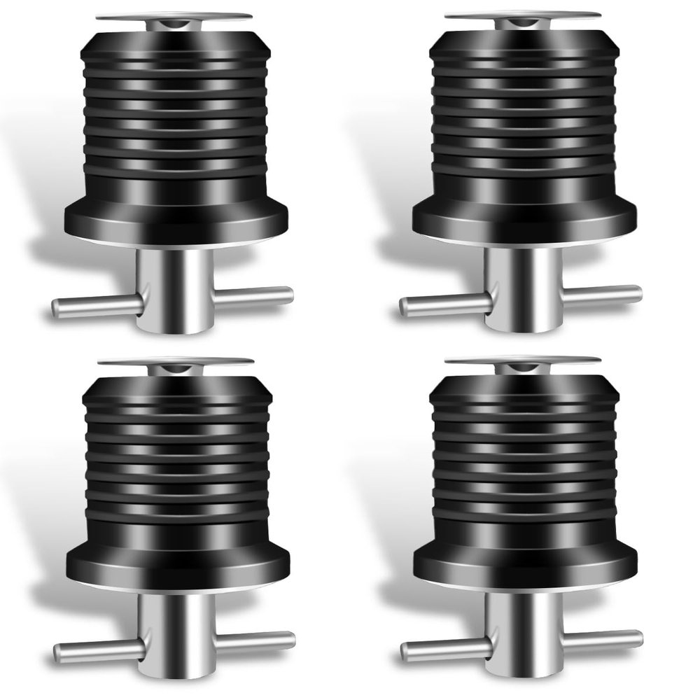 4 Pcs T-Handle Boat Drain Plug for 1 Inch Diameter Drains Stainless Steel Handle Marine Boat Drain Twist Plug