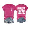 Someone's Feral Wife T Shirt Feral Wife Shirt Somebody S Feral Wife Shirt Casual Vintage T-Shirts Fun V Neck Tee Funny Tank Tops Loose Tshirts Women Gifts Pink view 1