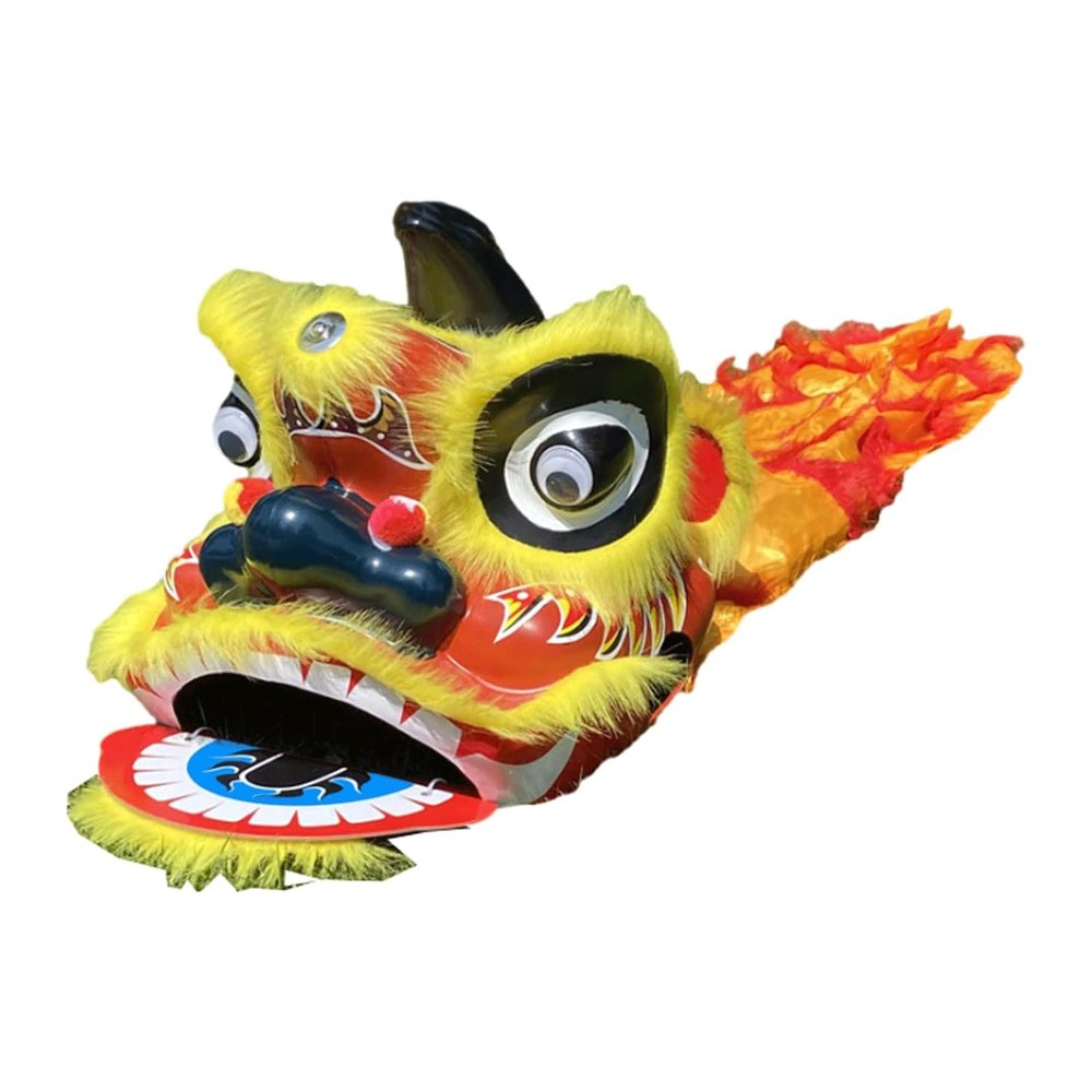 CALMR 9 Inches Lion Dance Mascot Costume Unique Traditional Mascot Lion Dance Head Fun Gongs and Drums Lion Dance Head