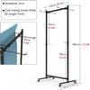 Katzowen Freestanding Yoga Mat Display Shelf, Gym/Studios/Garage Huge Capacity Storage Cart for Hanging Exercise Mats/Yoga Straps, with Adjustable Hooks & Wheels view 3