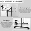 Katzowen Freestanding Yoga Mat Display Shelf, Gym/Studios/Garage Huge Capacity Storage Cart for Hanging Exercise Mats/Yoga Straps, with Adjustable Hooks & Wheels view 4