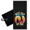 ERHACHAIJIA Best Dad by Par Embroidered Golf Towel with Clip. Funny Retro Golf Accessories Golf Gifts for Men Golf Lover Dad Papa Grandpa, Birthday Retirement Father's Day for Golf Fan view 1