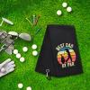 ERHACHAIJIA Best Dad by Par Embroidered Golf Towel with Clip. Funny Retro Golf Accessories Golf Gifts for Men Golf Lover Dad Papa Grandpa, Birthday Retirement Father's Day for Golf Fan view 4