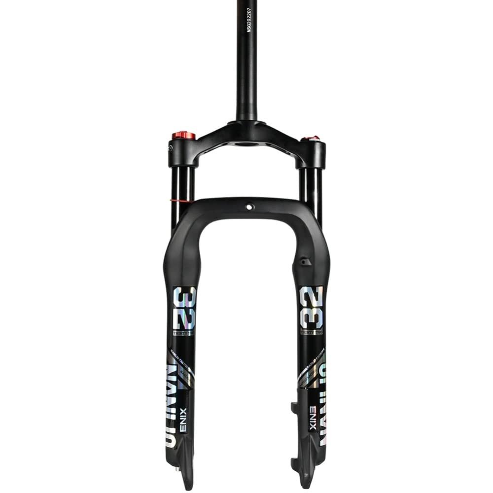 Gaderth Bike Suspension Fork, 20 inch Fat Bike Straight Front Fork, 4.0" Tire 135mm Air Double Shoulder Bicycle Front Fork, Snow Beach Shock Absorber Mountain Bike MTB Fork 20 inches