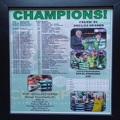 Celtic 2023 Scottish Premiership champions - framed print