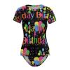 Color, Atmosphere, Happy Birthday Women's One-Piece Swimsuit Triangle Bathing Swimsuit Beach Party XL view 1