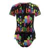 Color, Atmosphere, Happy Birthday Women's One-Piece Swimsuit Triangle Bathing Swimsuit Beach Party XL view 3
