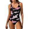 Bikini Sets Shark Women's Swimwear Cute Bathing Suit Ruched High Cut Swimsuit Summer S view 1