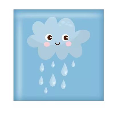 Cartoon Weather Forecast Pattern Anti-Collision Wall Sticker, 3D Three-Dimensional PU Self-Adhesive Soft Wall Panel (Color : A12)
